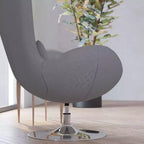 Chaise longue Merrick Lane style œuf à dossier haut avec base pivotante en métal à 360°