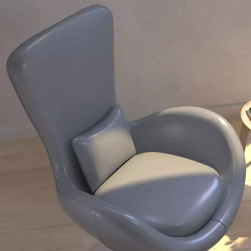 Chaise longue Merrick Lane style œuf à dossier haut avec base pivotante en métal à 360°
