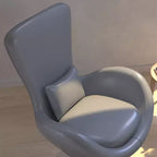 Chaise longue Merrick Lane style œuf à dossier haut avec base pivotante en métal à 360°