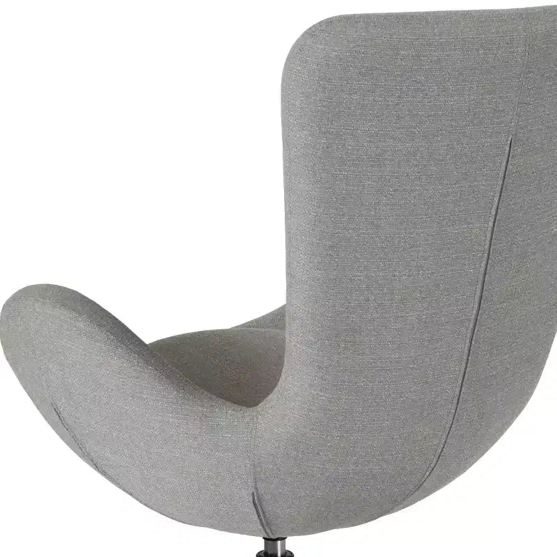 Chaise longue Merrick Lane style œuf à dossier haut avec base pivotante en métal à 360°