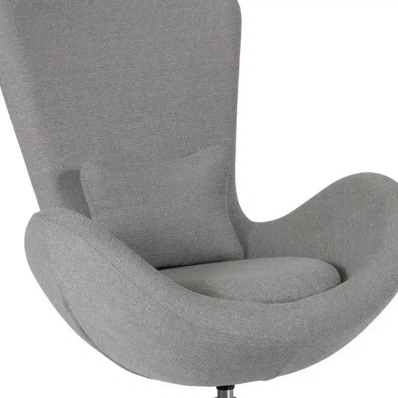 Chaise longue Merrick Lane style œuf à dossier haut avec base pivotante en métal à 360°