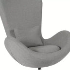 Chaise longue Merrick Lane style œuf à dossier haut avec base pivotante en métal à 360°