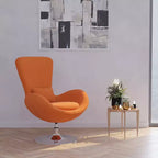 Chaise longue Merrick Lane style œuf à dossier haut avec base pivotante en métal à 360°
