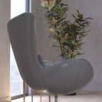 Chaise longue Merrick Lane style œuf à dossier haut avec base pivotante en métal à 360°