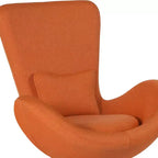 Chaise longue Merrick Lane style œuf à dossier haut avec base pivotante en métal à 360°