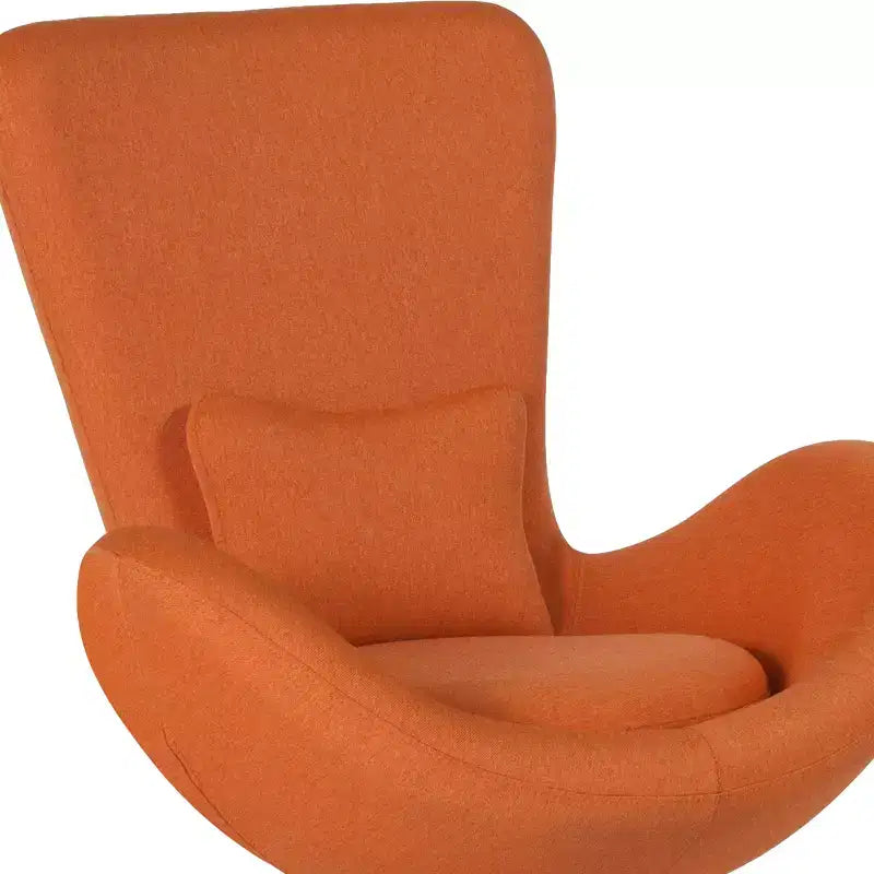 Chaise longue Merrick Lane style œuf à dossier haut avec base pivotante en métal à 360°