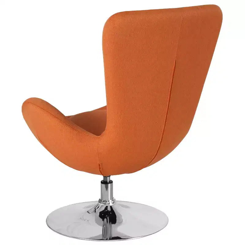 Chaise longue Merrick Lane style œuf à dossier haut avec base pivotante en métal à 360°