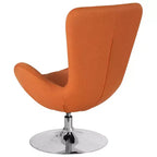 Chaise longue Merrick Lane style œuf à dossier haut avec base pivotante en métal à 360°