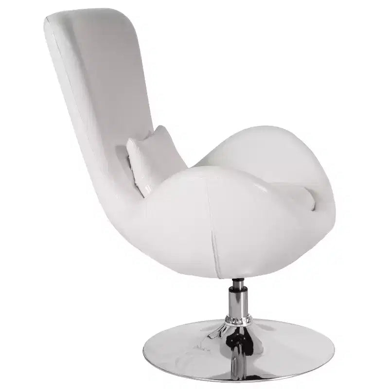 Chaise longue Merrick Lane style œuf à dossier haut avec base pivotante en métal à 360°