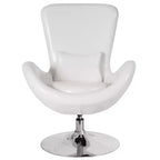 Chaise longue Merrick Lane style œuf à dossier haut avec base pivotante en métal à 360°
