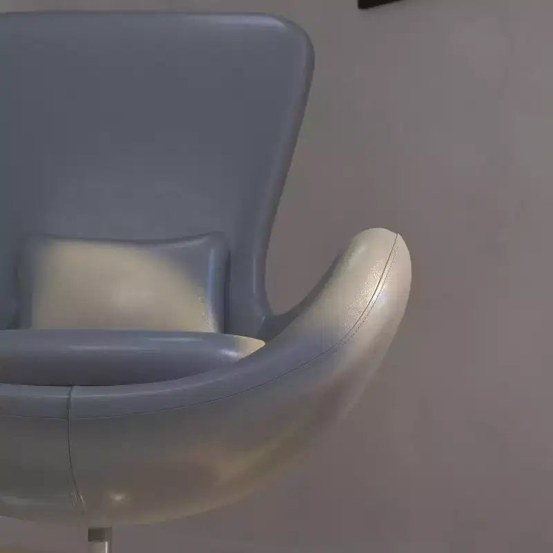 Chaise longue Merrick Lane style œuf à dossier haut avec base pivotante en métal à 360°
