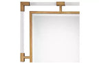 Miroir mural rectangulaire Uttermost, moderne, biseauté, cadre en fer doré et acrylique transparent, 71 cm de large, pour salle de bain ou salon