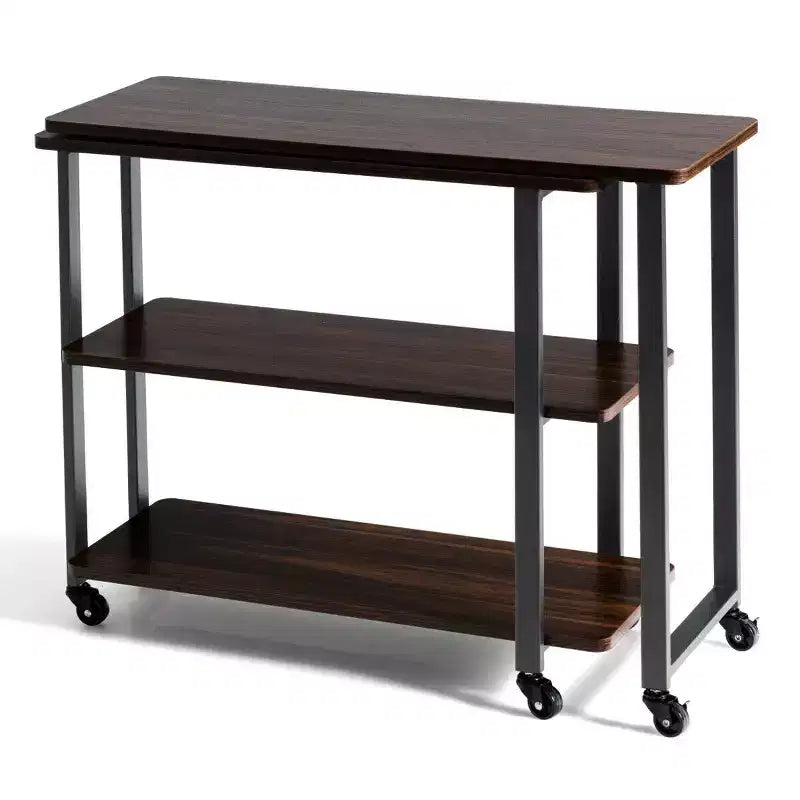 Costway Table d'appoint de canapé pivotante en noyer avec roulettes, brevetée