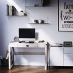 Bureau d'ordinateur de bureau HOMCOM, bureau rustique, poste de travail de style ferme avec tiroir de rangement, cadre en X