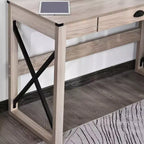Bureau d'ordinateur de bureau HOMCOM, bureau rustique, poste de travail de style ferme avec tiroir de rangement, cadre en X