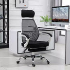 Vinsetto Chaise de bureau ergonomique à dossier haut en maille, inclinable, pivotante, avec repose-pieds rétractable, appui-tête et accoudoirs rembourrés