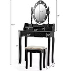 Coiffeuse de maquillage Costway avec 10 ampoules à intensité variable et tabouret rembourré