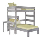 Lit superposé en L Max & Lily Farmhouse, double sur double, avec bureau