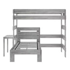 Lit superposé en L Max & Lily Farmhouse, double sur double, avec bureau
