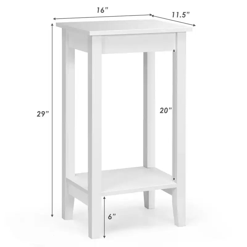 Costway 2 TABLES DE CHEVET À 2 NIVEAUX TABLES D'APPOINT TABLES BASSES PIEDS EN BOIS CHAMBRE À COUCHER