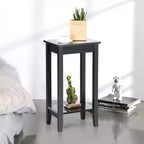 Costway 2 TABLES DE CHEVET À 2 NIVEAUX TABLES D'APPOINT TABLES BASSES PIEDS EN BOIS CHAMBRE À COUCHER