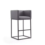 Lot de 3 tabourets de bar rembourrés Embassy en métal - Manhattan Comfort