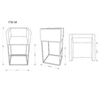 Lot de 3 tabourets de bar rembourrés Embassy en métal - Manhattan Comfort