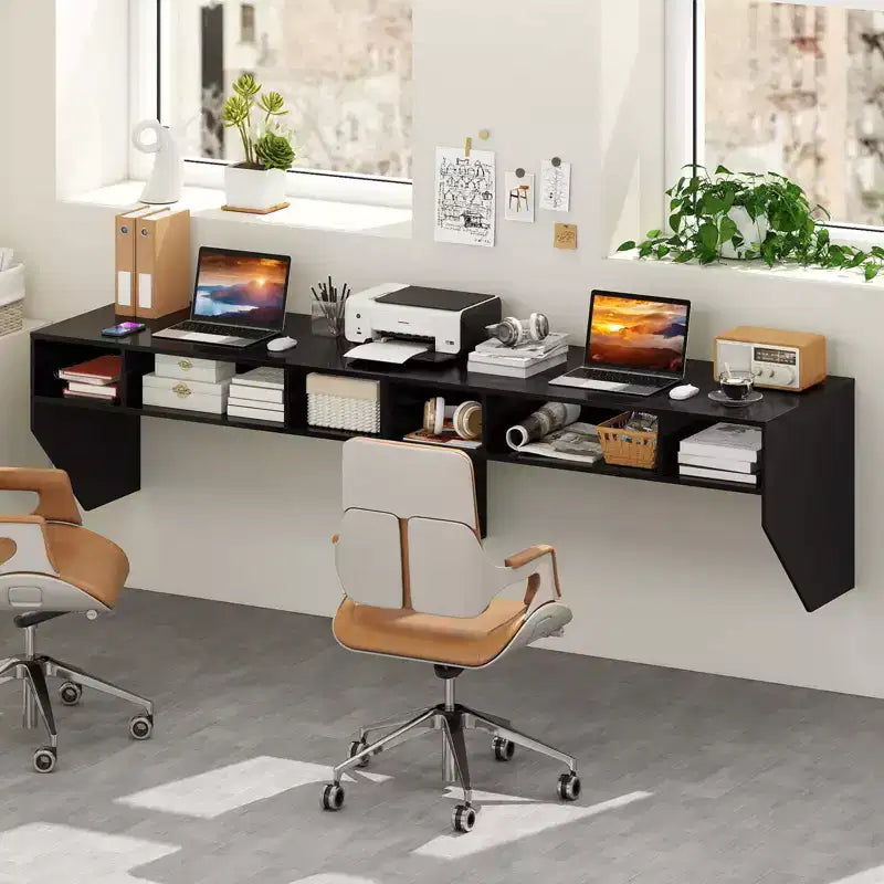 Costway Table informatique flottante murale Bureau robuste Meuble de bureau à domicile Étagère de rangement