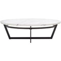 Placido Oval Coffee Table - White Marble/Black - Safavieh
