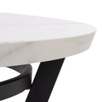 Table basse ovale Placido - Marbre blanc/noir - Safavieh