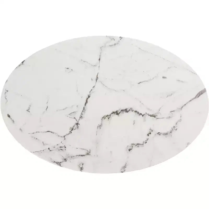 Table basse ovale Placido - Marbre blanc/noir - Safavieh