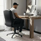 Flash Furniture Flash Fundamentals Fauteuil de bureau pivotant en LeatherSoft pour personne de grande taille, avec accoudoirs rembourrés, capacité de 400 lb