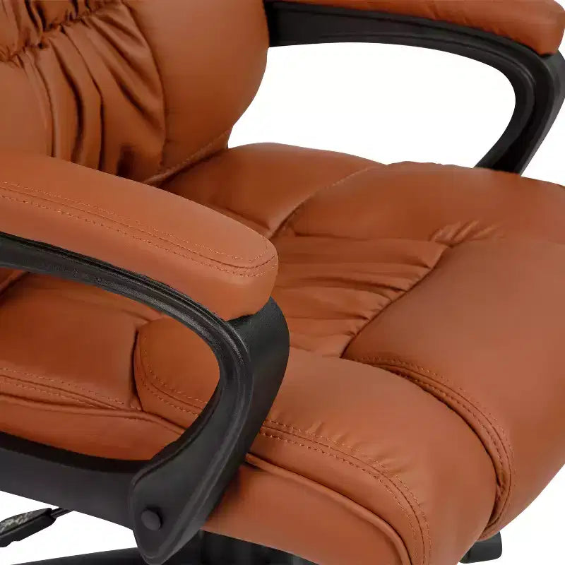 Flash Furniture Flash Fundamentals Fauteuil de bureau pivotant en LeatherSoft pour personne de grande taille, avec accoudoirs rembourrés, capacité de 400 lb