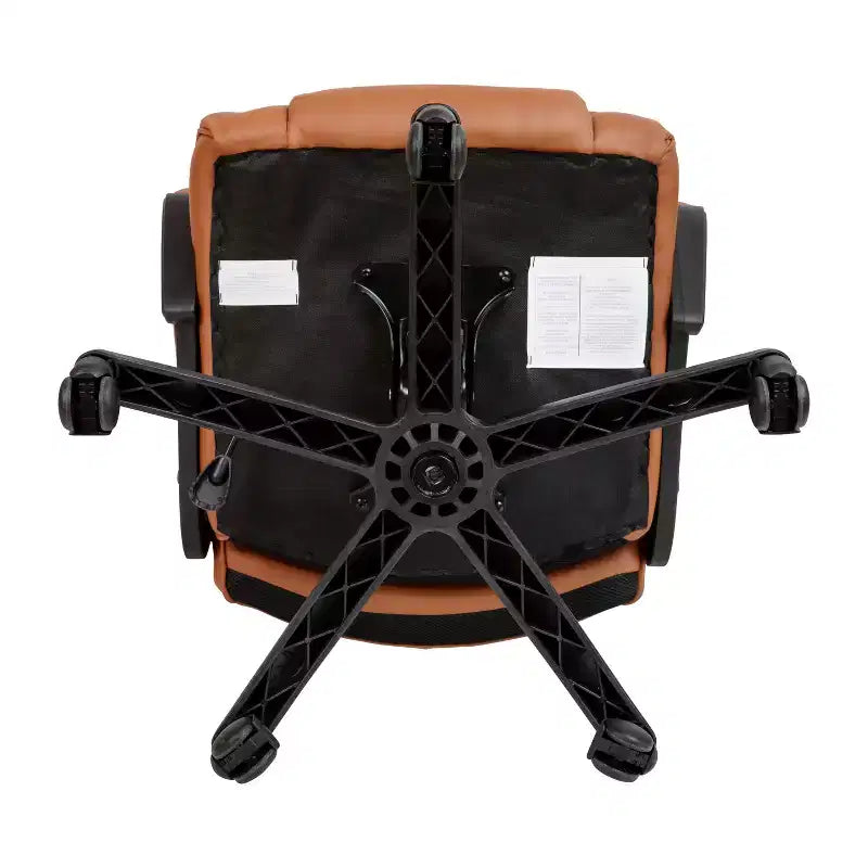 Flash Furniture Flash Fundamentals Fauteuil de bureau pivotant en LeatherSoft pour personne de grande taille, avec accoudoirs rembourrés, capacité de 400 lb