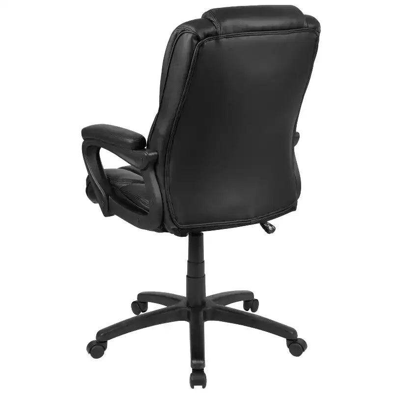 Flash Furniture Flash Fundamentals Fauteuil de bureau pivotant en LeatherSoft pour personne de grande taille, avec accoudoirs rembourrés, capacité de 400 lb