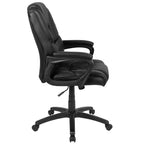 Flash Furniture Flash Fundamentals Fauteuil de bureau pivotant en LeatherSoft pour personne de grande taille, avec accoudoirs rembourrés, capacité de 400 lb