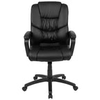 Flash Furniture Flash Fundamentals Fauteuil de bureau pivotant en LeatherSoft pour personne de grande taille, avec accoudoirs rembourrés, capacité de 400 lb