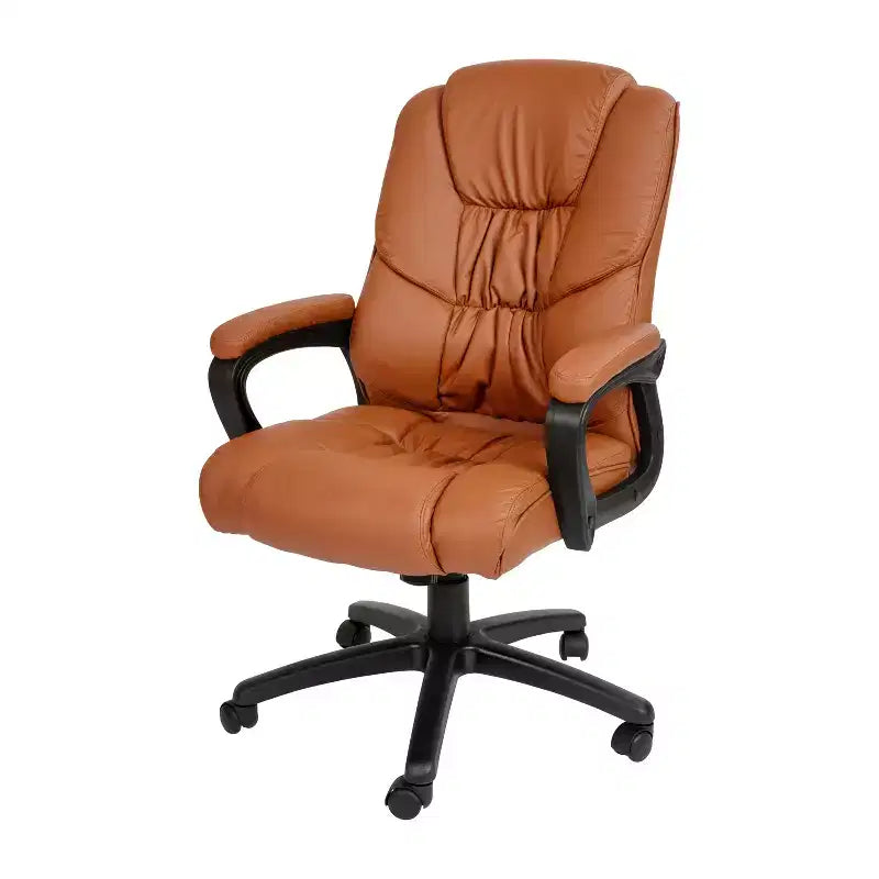 Flash Furniture Flash Fundamentals Fauteuil de bureau pivotant en LeatherSoft pour personne de grande taille, avec accoudoirs rembourrés, capacité de 400 lb