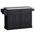 HOMCOM Portable Multi-Storage Rolling Kitchen Island Storage Cart with Stainless Steel Top & Cabinet on Wheels