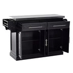 HOMCOM Îlot de cuisine roulant portable avec rangements multiples, plan de travail en acier inoxydable et armoire sur roulettes