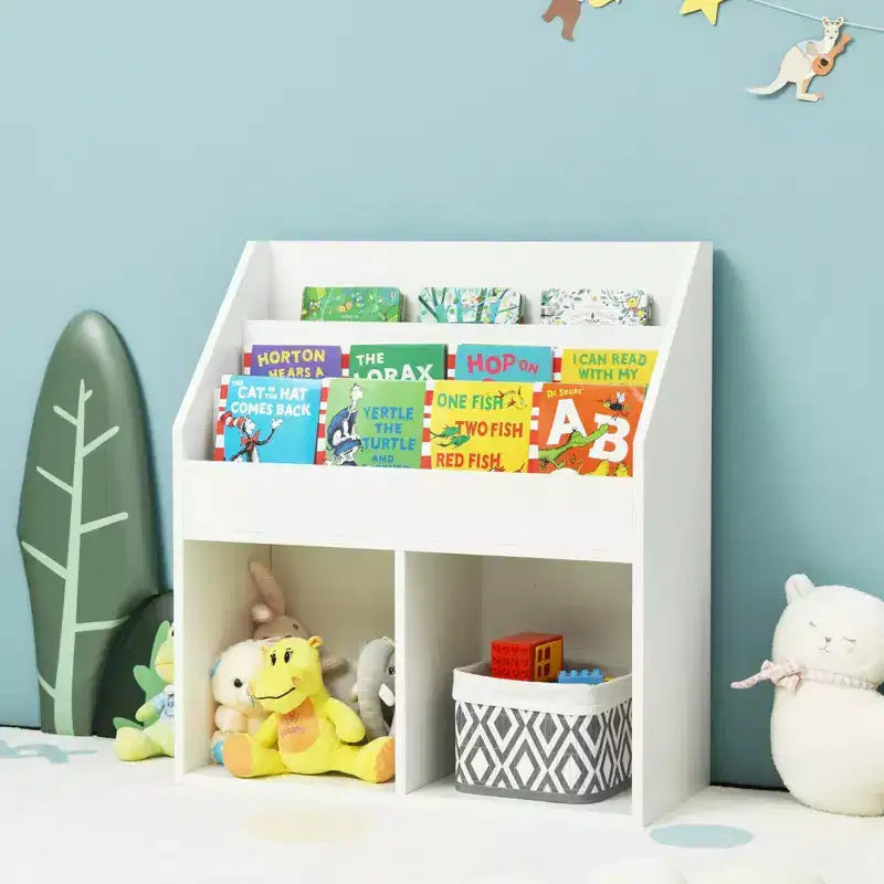 Costway Étagère à Livres pour Enfants, Bibliothèque en Bois, Meuble de Rangement pour Jouets