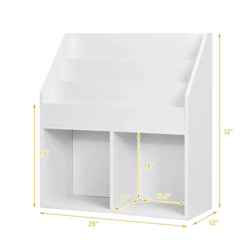 Costway Étagère à Livres pour Enfants, Bibliothèque en Bois, Meuble de Rangement pour Jouets