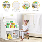 Costway Étagère à Livres pour Enfants, Bibliothèque en Bois, Meuble de Rangement pour Jouets