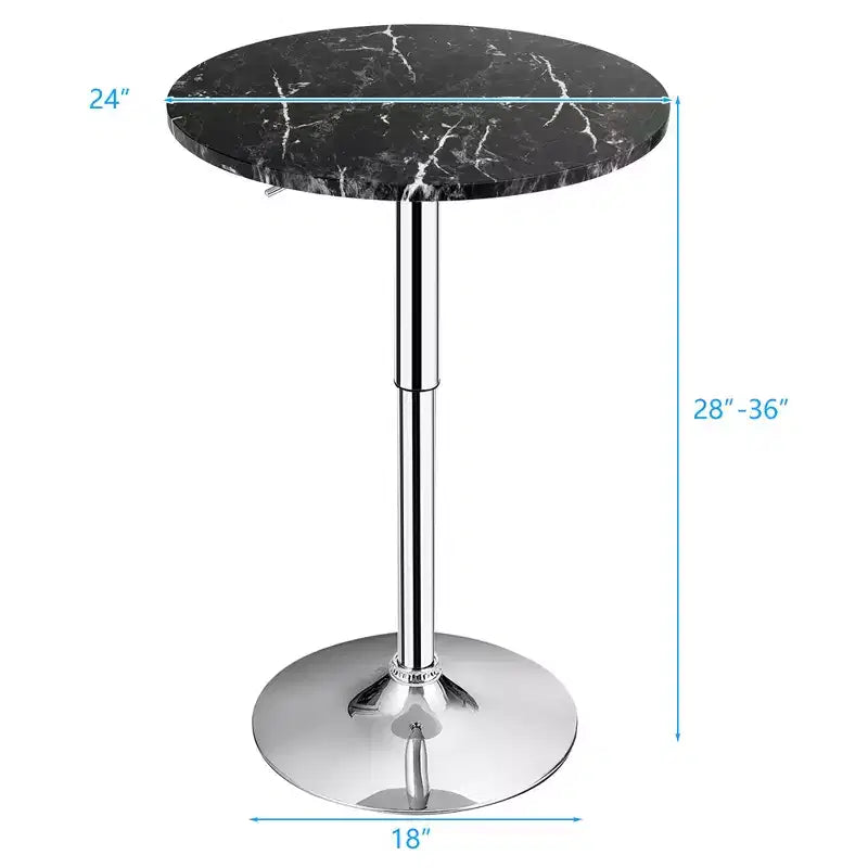 Costway Lot de 4 tables de bistrot rondes réglables en hauteur et pivotantes à 360° Blanc/Noir