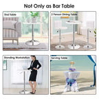Costway Table de Bar Bistro Ronde 6 pièces Hauteur Réglable Pivotant à 360 Degrés Blanc/Noir