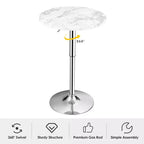 Costway Table de Bar Bistro Ronde 6 pièces Hauteur Réglable Pivotant à 360 Degrés Blanc/Noir