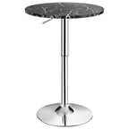 Costway Table de Bar Bistro Ronde 6 pièces Hauteur Réglable Pivotant à 360 Degrés Blanc/Noir