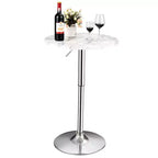 Costway Table de Bar Bistro Ronde 6 pièces Hauteur Réglable Pivotant à 360 Degrés Blanc/Noir