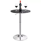 Costway Table de Bar Bistro Ronde 6 pièces Hauteur Réglable Pivotant à 360 Degrés Blanc/Noir
