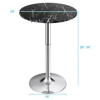 Costway Table de Bar Bistro Ronde 6 pièces Hauteur Réglable Pivotant à 360 Degrés Blanc/Noir